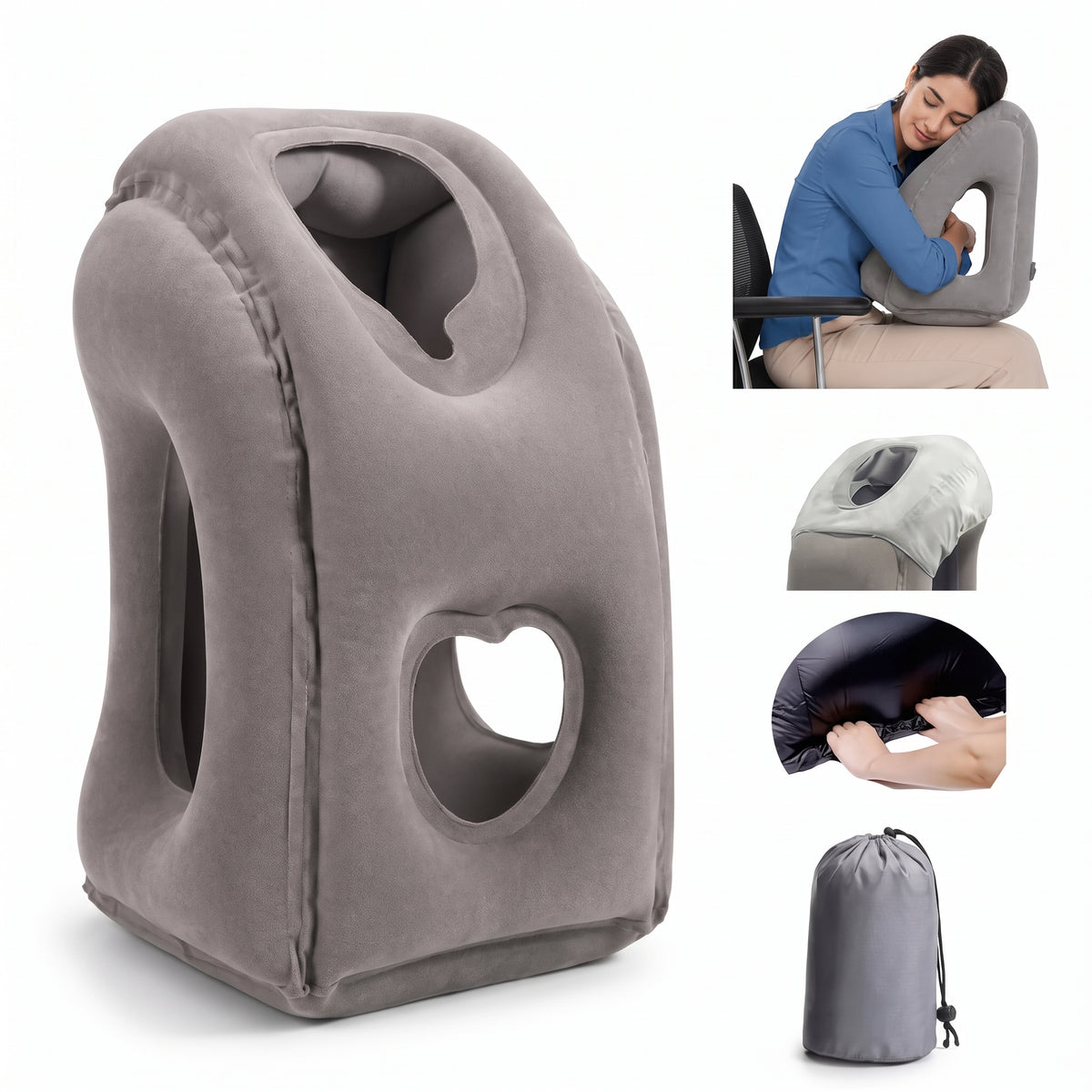 Inflatable Travel Pillow for Upright Sleep