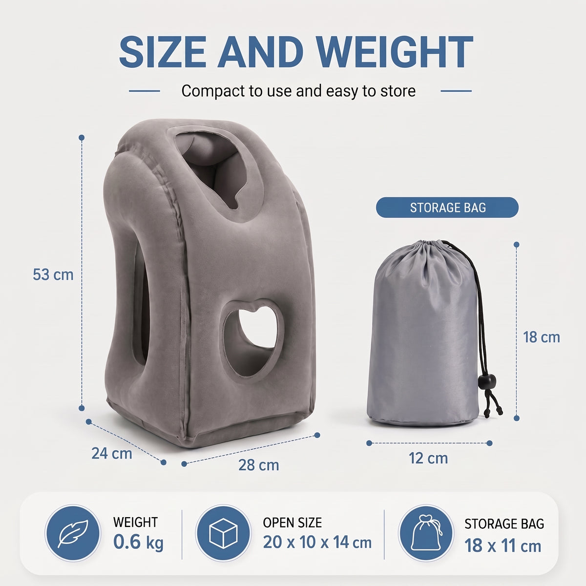 Inflatable Travel Pillow for Upright Sleep