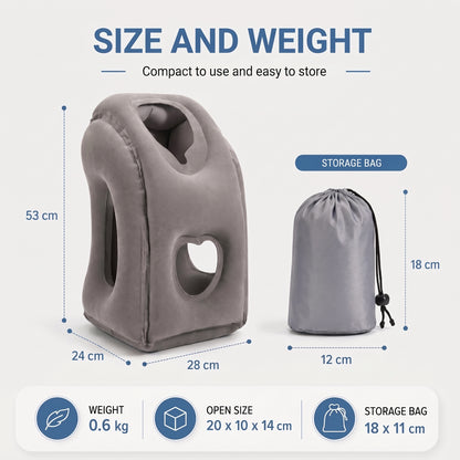 Inflatable Travel Pillow for Upright Sleep